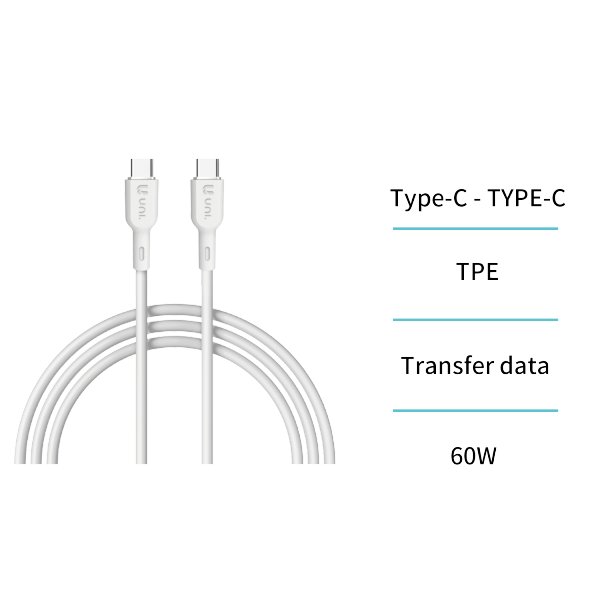 Cavo di ricarica rapida UNI da type - C a type - C 60W 3A - TongDa