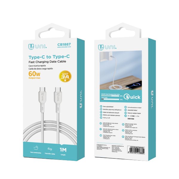 Cavo di ricarica rapida UNI da type - C a type - C 60W 3A - TongDa